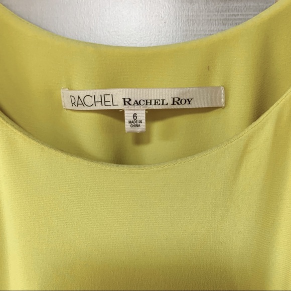 Rachel Roy Yellow Blue Sequin Twist Back Dress 6 - Picture 5 of 9